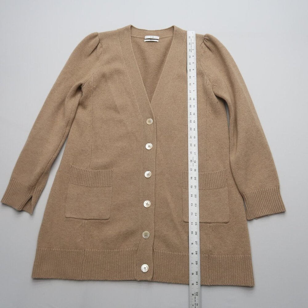 CO Essentials Womens Small Tan Cardigan Sweater Wool Cashmere - Picture 5 of 11